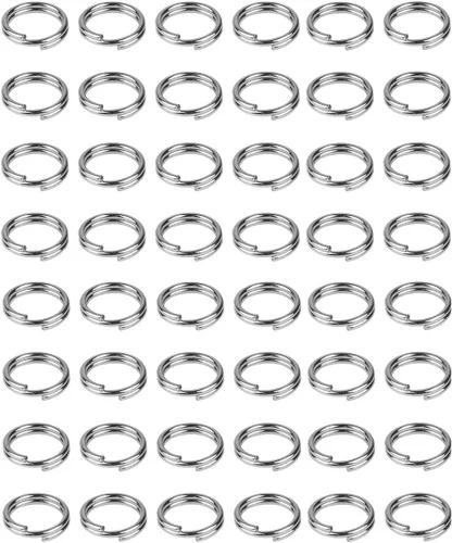 200 piezas de anillos divididos de metal de 0.236 in chapado en níquel pequeño llavero parte de anillo para manualidades de adorno, plata