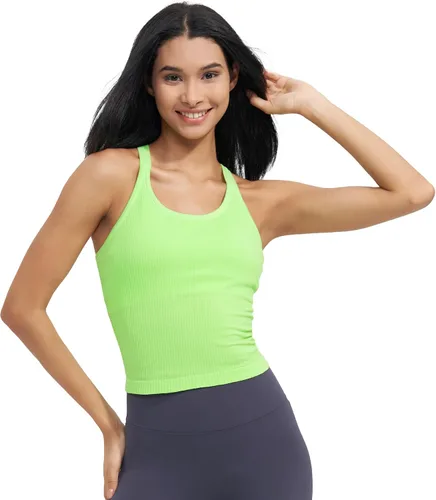 Miniatura 73 de sphinx cat - Camiseta corta de entrenamiento para mujer, camiseta sin mangas, acanalada, con espalda cruzada y brasier integrado