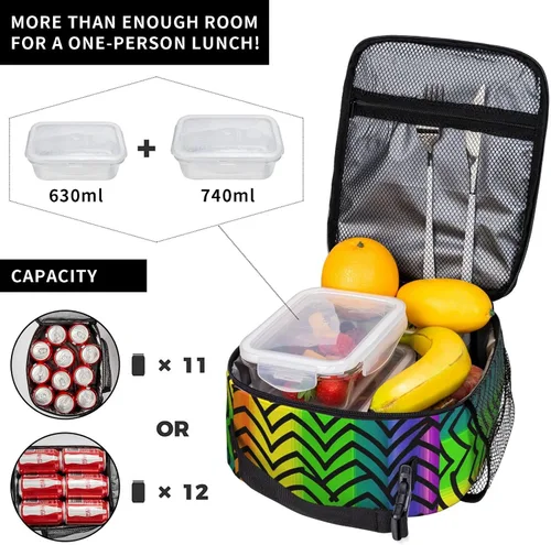 Miniatura 4 de Lonchera con aislamiento para mujer, bolsa de almuerzo con diseño de arco iris y orgullo gay para el trabajo, picnic, portátil