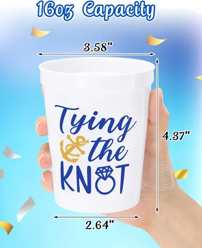 Miniatura 3 de Nefelibata Vasos de plástico náuticos para fiesta de marineros, 12 unidades, Let's Get Nauti, despedidas de soltera, fiestas temáticas de estadio