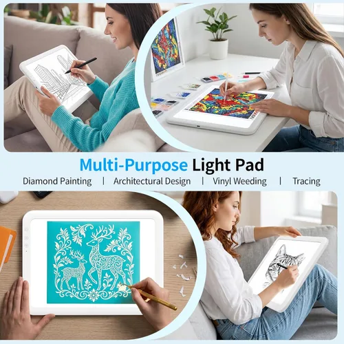 Miniatura 6 de TOHETO A3 Almohadilla de luz led recargable súper brillante alimentada por batería de litio de 3500mAh para desmalezar vinilo, placa de luz