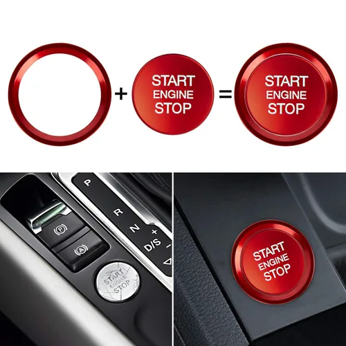 Cubierta decorativa para botón de arranque del motor de automóvil, anillo y moldura para Audi A4L/A5/A6L/A7/A8/Q3/Q5/Q7, aleación de aluminio,