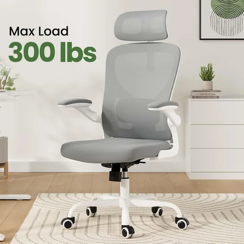 Miniatura 7 de Sillas de oficina ergonómicas de malla con soporte lumbar y reposacabezas ajustable, cómoda silla de escritorio para computadora con respaldo alto