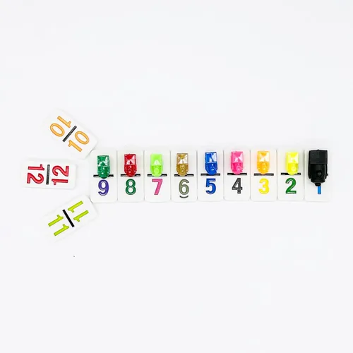Miniatura 4 de Dominó de Tren Mexicano con Números, Juego de Dominó Numérico Doble 12 de Color para Adultos y Familia, Juego de Mesa Clásico de 91 Fichas