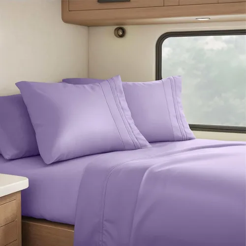 Miniatura 61 de Clara Clark - Juego de sábanas King con Flex Top, 6 piezas - Sábanas de lujo para cama King con cabeza dividida, juego de cama súper suave, King