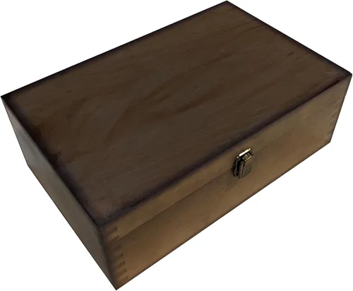 Caja de recuerdos de madera teñida, caja de memoria grande para recuerdos, caja de almacenamiento decorativa para recuerdos, joyas y fotos, cajas