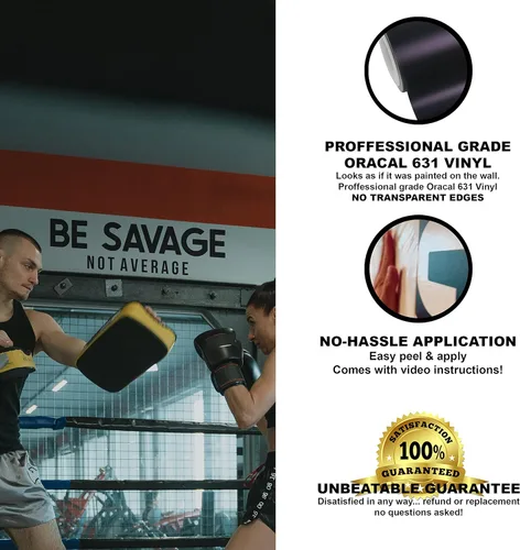 Miniatura 4 de Calcomanía motivacional para pared de gimnasio con texto en inglés «Be Savage Not Promedio» para el gimnasio en casa, yoga, ejercicio, fitness