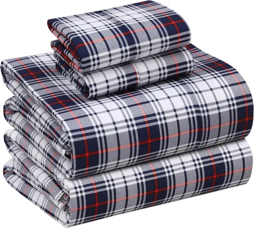 Miniatura 13 de RUVANTI Juego de sábanas divididas tamaño King de 100 % algodón para cama ajustable, 5 piezas, ropa de cama de tejido de percal suave y Guisante