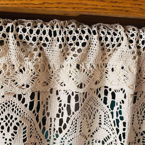 Miniatura 6 de Cenefa de cortina de ganchillo retro para ventana de cocina, cortinas bohemias para decoración de café, bolsillo para barra, cortinas cortas