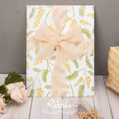 Miniatura 4 de Ribbli Cinta de gasa, 1.5 pulgadas x 30 yardas, seda champán/nude, hecha a mano para invitaciones de boda, envoltura de regalos, ramos de novia