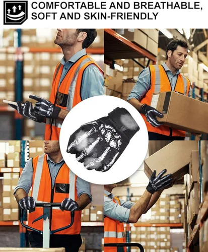 Miniatura 6 de Guantes de motocicleta RIGWARL para hombres y mujeres con función táctil, guante ligero para bicicleta de tierra antideslizante, guante de esqueleto