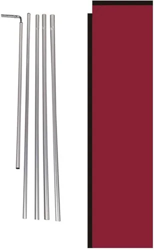 Miniatura 3 de Letrero de bandera rectangular de plumas para exteriores, color negro sólido, con kit de poste y punta de tierra