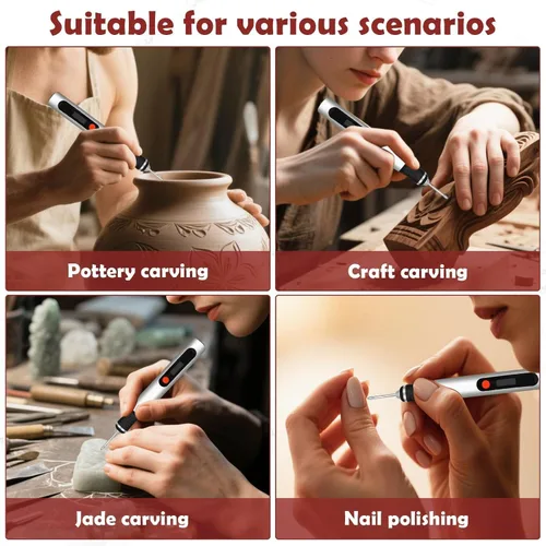 Miniatura 4 de Bolígrafo de grabado: portátil inalámbrico definitivo para artistas y aficionados al bricolaje, graba más de 50 superficies, apto
