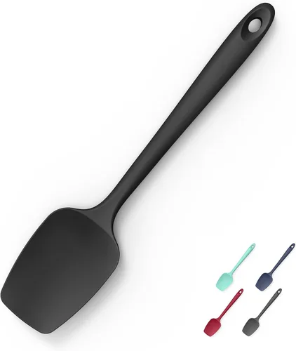 Miniatura 13 de Juego de 2 espátulas y cucharas de silicona con raspador: Doosu, espátulas planas de silicona para hornear, resistentes al calor hasta 600°F
