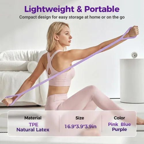 Miniatura 5 de Bandas de resistencia Figura 8 Bandas de ejercicio para mujer, bandas elásticas para entrenamiento, brazo, espalda, entrenamiento de hombro cuerdas