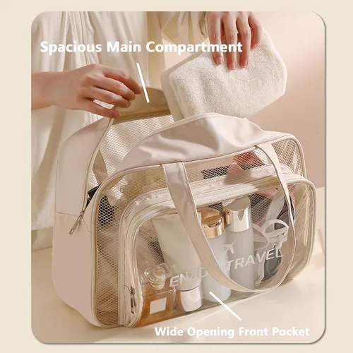 Miniatura 2 de DAPOWER Neceser de viaje para mujeres y hombres, bolsa de ducha grande para viajes/gimnasio, bolsa de playa transparente impermeable a prueba