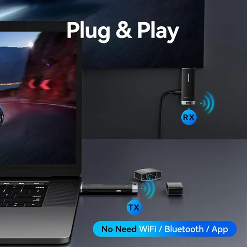 Miniatura 2 de VENTION Transmisor y receptor inalámbrico HDMI Dongle 2.4/5GHz 4K Decording, 131FT /40M, adaptador Bluetooth, conexión de extensor inalámbrico