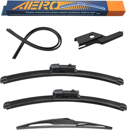 AERO Repuesto de limpiaparabrisas para Mazda CX-5 CX5 CX-9 CX9 2025-2016, 24 + 18 pulgadas delantero + 14 pulgadas trasera, para todas las