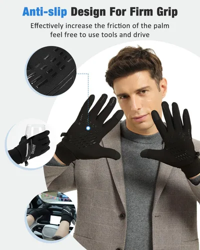 Miniatura 3 de Aegend Guantes de correr ligeros, guantes cálidos, guantes para mujer, guantes de pantalla táctil, guantes de ciclismo, deportes, guantes