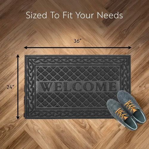 Miniatura 2 de Restaurantware Comfy Feet - Tapete de bienvenida de 36 x 24 pulgadas, 1 felpudo de bienvenida al aire libre, resistente para hogares, oficinas