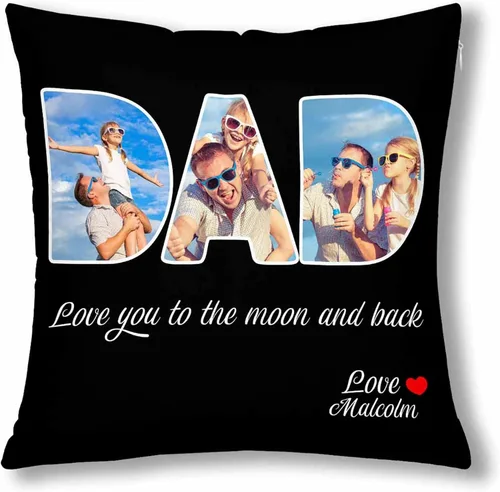 Miniatura 16 de Foto personalizada con fundas de almohada de texto, almohadas personalizadas para abuelo, funda de almohada decorativa personalizada para sofá