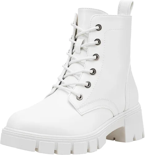Miniatura 10 de Vepose Botines de combate 9626 para mujer, plataforma con cordones y tacón grueso con cremallera lateral