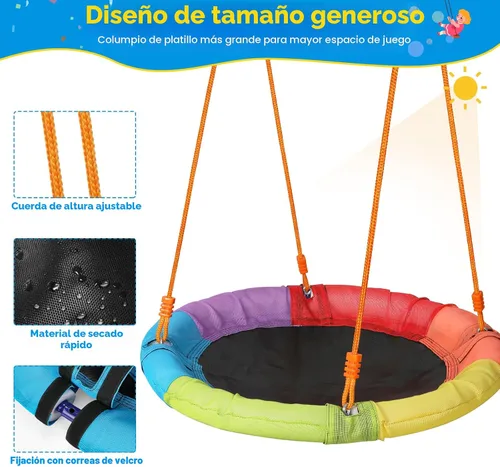 Miniatura 4 de GIKPAL Juego de columpios con soporte para niños, juegos de columpios al aire libre para patio trasero con platillo de 32" y asiento de 26.2", marco