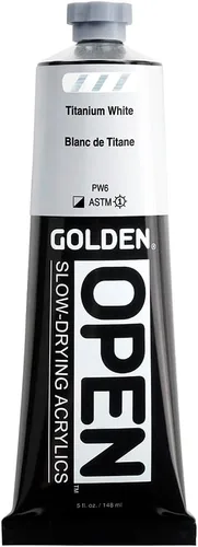 Miniatura 9 de GOLDEN OPEN Acrílicos de secado lento, negro hueso, tubo de 2 onzas líquidas, pintura acrílica profesional, semitransparente Hueso negro
