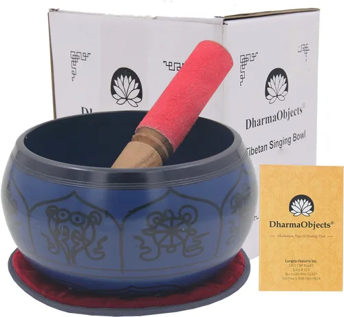 Miniatura 10 de DharmaObjects Yoga Meditación 6 Pulgadas OM Mantra Cuenco Cantante/Pad/Mazo Set de Regalo (Amarillo)