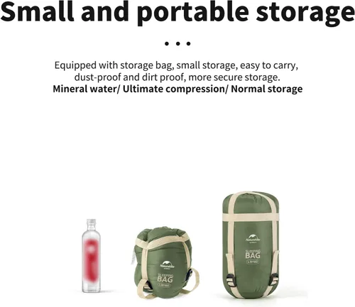 Miniatura 3 de Naturehike Saco de dormir ligero y compacto, sobre de 59 ℉/32 ℉, ultraligero para mochilero, portátil, impermeable, con saco de compresión para frío
