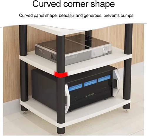 Miniatura 7 de Soporte para medios de audio y video, soporte de TV para juegos y estante estéreo, torre de audio, soporte para reproductor de grabaciones, pequeño