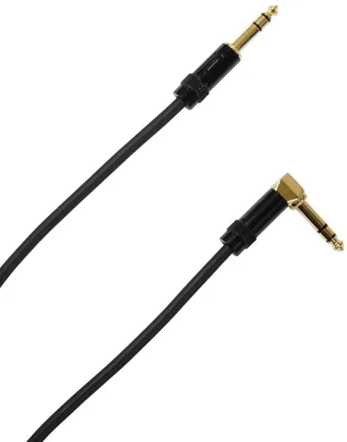 Miniatura 2 de Audio2000'S E26103P2 - Paquete de dos cables TRS de 3 pies bañados en oro de 1/4 pulgadas en ángulo recto a TRS de 1/4 de pulgada rectos chapados