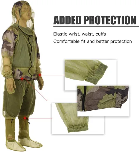 Miniatura 2 de Lixada Mesh Hooded Suits Ultra-fine Mesh Protective Jacket Summer Wear Fine Net Cover Jacket Suit for Outdoor Fishing Hiking Camping Gardening