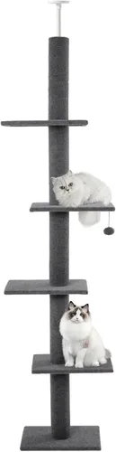 Miniatura 8 de Cat Craft Árbol para Gatos de Piso a Techo Torre para Gatos 98-108" Árbol de Alfombra para Gatitos de 5 Niveles Poste Rascador y Tapete Poste