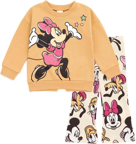 Disney Minnie Mouse - Conjunto de sudadera de forro polar y leggings acampanados, tallas para bebés y niños grandes (18 meses - 10-12)