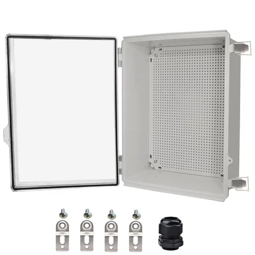 Miniatura 21 de Caja eléctrica impermeable, caja de conexiones IP67, pestillo de acero inoxidable, cubierta transparente con bisagras, carcasa para proyectos