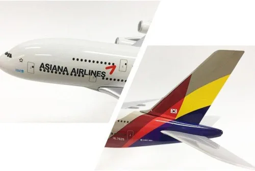 Miniatura 2 de ZEZEFUFU Simulación 1:400 Asiana Airlines A380 Avión Metal Avión Modelo para Colección Regalo Aviación Ciencia Exposición