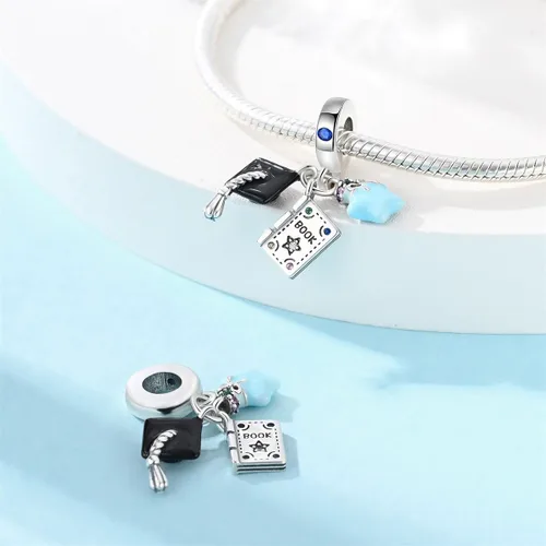 Miniatura 61 de Pandach Dijes colgantes de plata de ley 925 para pulseras y collares, dijes colgantes de Madonna con cuentas de girasol, joyería para mujer