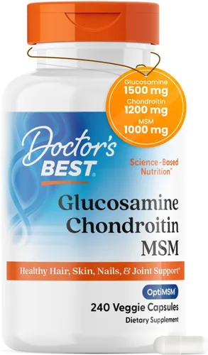 Miniatura 8 de Doctor's Best Glucosamina Condroitina Msm con cápsulas OptiMSM, apoya la estructura, función y comodidad saludables de las articulaciones, sin OGM