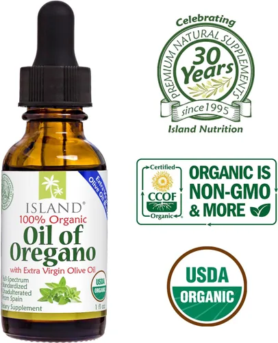 Miniatura 5 de Island Nutrition, Aceite de orégano orgánico en gotas líquidas (1 fl oz) - Mezcla de aceite de orégano orgánico y aceite de oliva, cultivado