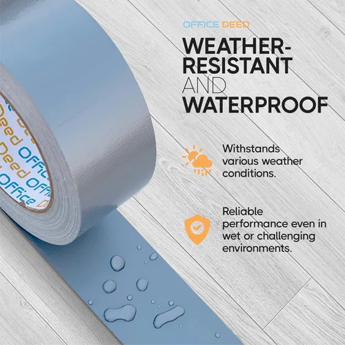 Miniatura 8 de Cinta adhesiva resistente al agua, 30 yardas x 2 pulgadas, paquete de 12 rollos, cinta adhesiva gris para todo tipo de clima, fuerte, sin residuos
