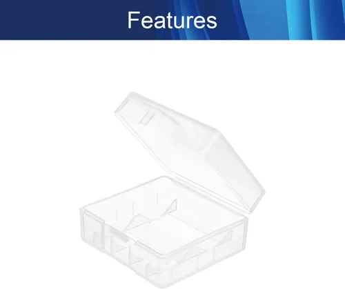 Miniatura 3 de Auniwaig Caja de almacenamiento de batería de 2 piezas, caja de batería 18350, caja de almacenamiento organizadora de baterías, soporte de caja