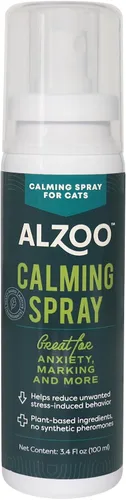 ALZOO Spray calmante para gatos, a base de plantas, alivio del estrés y la ansiedad, con Nepeta Cataria, sin feromonas sintéticas, alivio del estrés