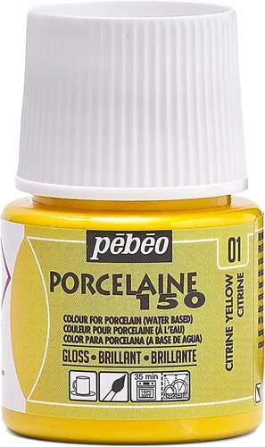 Miniatura 14 de Pebeo Porcelaine 150 - Pintura para porcelana de alto brillo a base de agua, botella de 45 ml - Negro abismo Abismo Negro