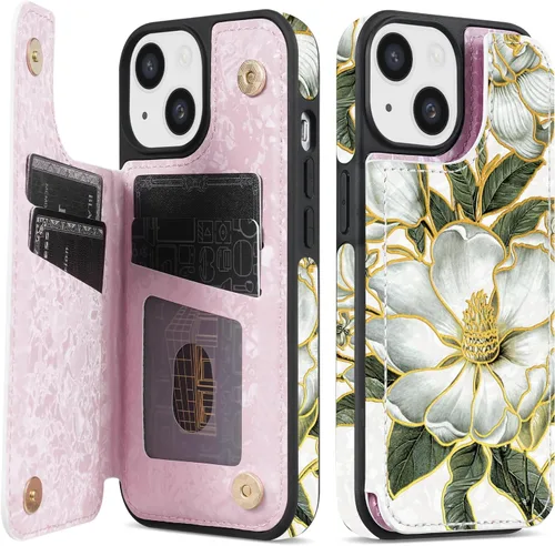 Miniatura 32 de NNH Funda tipo cartera compatible con iPhone Xs Max con bloqueo RFID, ranuras para tarjetas, folio de piel sintética, función atril, doble cierre