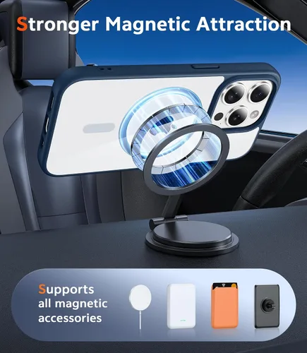 Miniatura 792 de FNTCASE Funda para iPhone 13 Pro-Max: Fundas magnéticas transparentes compatibles con Magsafe Slim anti amarillamiento protección contra caídas