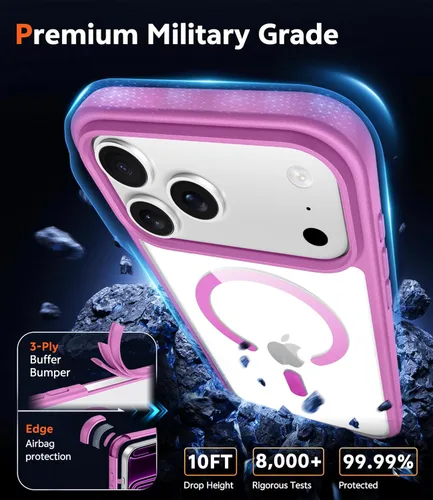 Miniatura 207 de FNTCASE Funda para iPhone 13 Pro-Max: Fundas magnéticas transparentes compatibles con Magsafe Slim anti amarillamiento protección contra caídas
