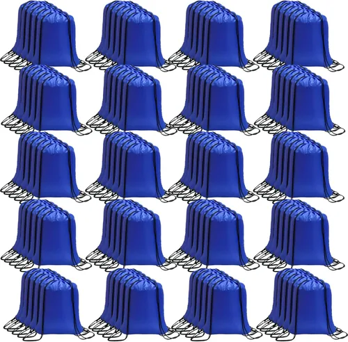 Miniatura 7 de CAIHONG Paquete de 100 mochilas con cordón a granel con cordón para gimnasio, yoga, compras, deportes, senderismo o regalos para mujeres y hombres