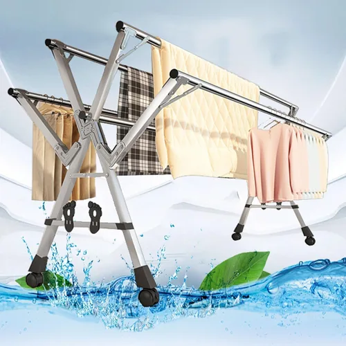 Miniatura 2 de Clothes Drying Rack - 5-Rod Heavy Duty Stainless Steel Retractable & Foldable Laundry Dryer, Portable Outdoor Indoor Drying Rack for Clothes with