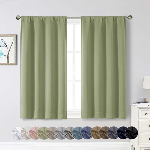Miniatura 217 de Cortinas opacas para dormitorio, sala de estar, juego de 2 paneles de 54 pulgadas de largo, cortinas de oscurecimiento de habitación con aislamiento